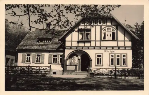 Waldgaststätte Mönchhof bei Manebach Thüringen Postkarte AK 1962