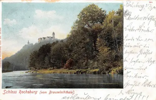 Sommerfrische Schloss Rochsburg Sachsen Postkarte AK 1904