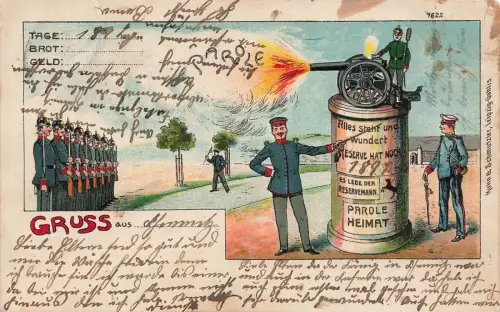 Gruss aus Chemnitz Parole Heimat Sachsen Postkarte AK 1915