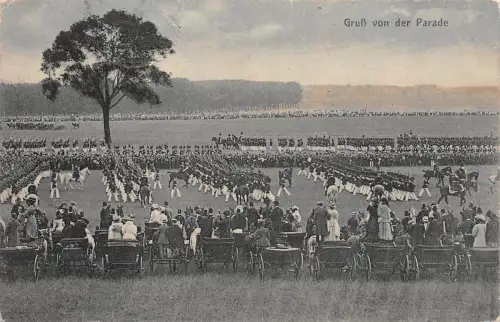 Gruß von der Parade Patriotika Postkarte AK 1913