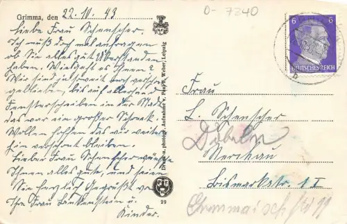 Gattersburg mit Bootstation an der Mulde Grimma Sachsen Postkarte AK 1943