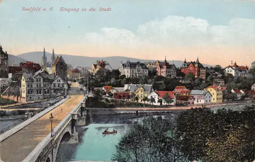 Saalfeld a. S. Eingang in die Stadt Postkarte 1926