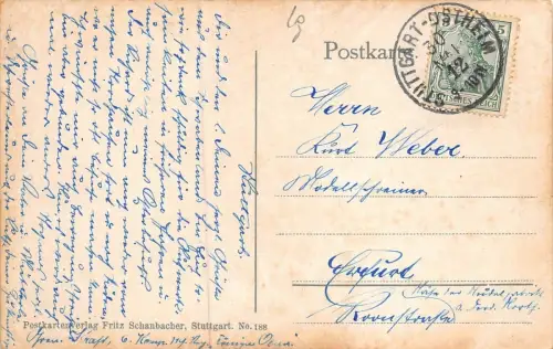 König-Karl-Brücke nach der Königsparade in Stuttgart Patriotika AK 1912