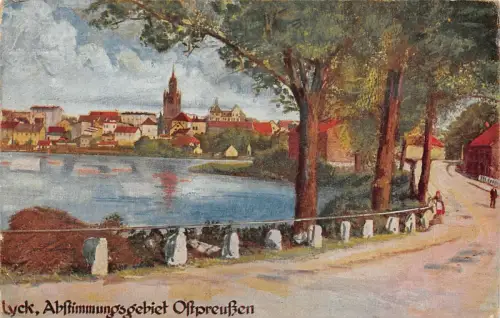 Lyck Abstimmungsgebiet Ostpreußen Postkarte AK