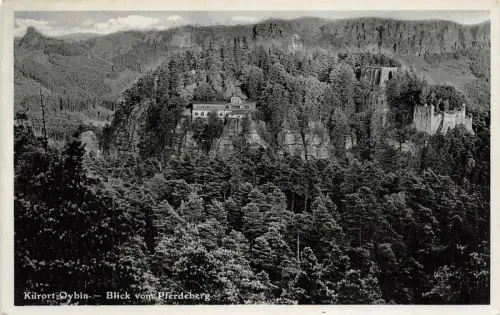 Sommerfrische Blick vom Pferdeberg Oybin Sachsen Postkarte AK 1938