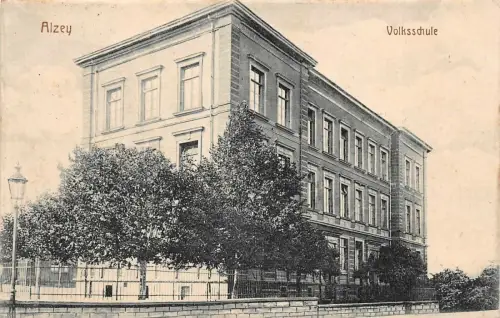 Alzey Volksschule Postkarte 1917