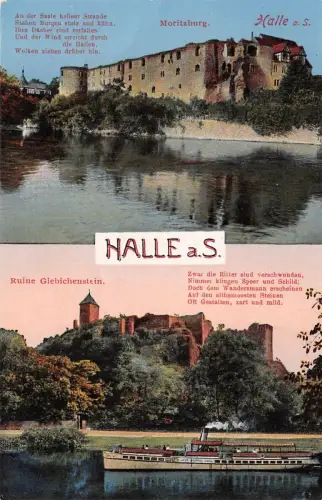 Halle a. S. Moritzburg Ruine Giebichenstein 1925 AK