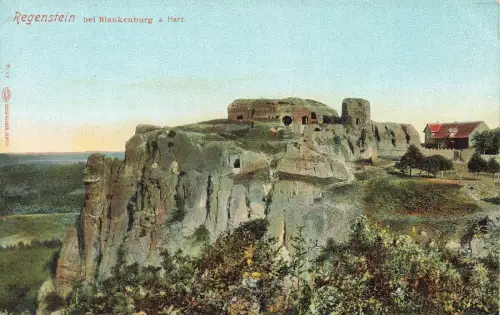 Regenstein bei Blankenburg Harz Sachsen-Anhalt Postkarte AK