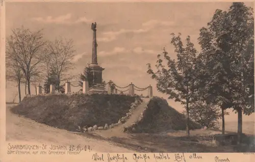 Denkmal auf den Spicherer Höhen St. Johann Saarbrücken Saarland AK 1904