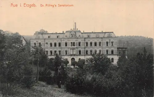 Dr. Pilling's Sanatorium Aue Erzgebirge Sachsen Postkarte