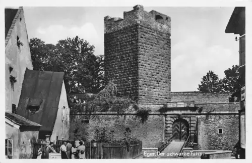 Böhmen Eger Der schwarze Turm Postkarte