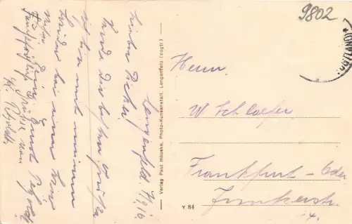 Lengenfeld Vogtland Schankhaus QUETSCHE Kegelbahn, Geseltschafts- Saal 1916