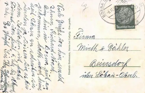 Borna Bez. Leipzig Kaserne P. A. 24 Postkarte 1938