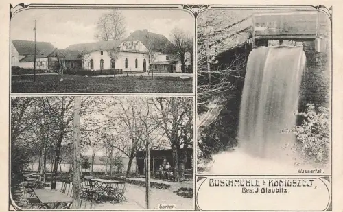 Gasthof Buschmühle Königszelt Jaworzyna Śląska Schlesien AK 1907