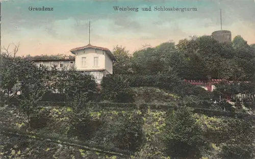 Graudenz Weinberg und Schlossbergturm Postkarte AK 1916