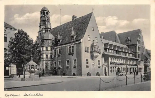 Rathaus Aschersleben Postkarte AK 1940