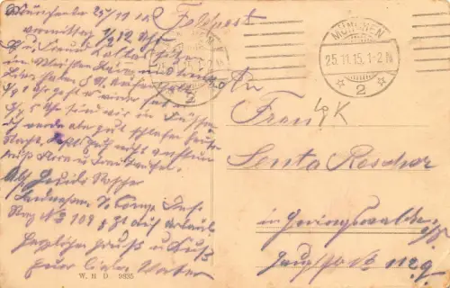 München Karlsplatz mit Justizpalast Straßenbahn Feldpostkarte AK 1915