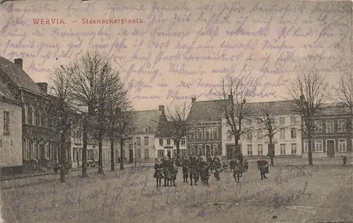 Steenackerplaats in Wervik Flandern Belgien Postkarte AK 1916
