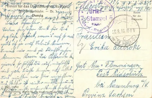 Danzig Rathaus Feldpostkarte AK 1916