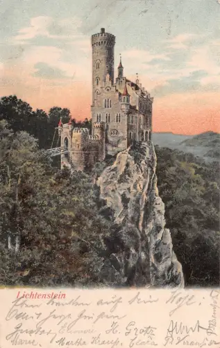 Lichtenstein Schloss Baden-Württemberg Postkarte AK 1904