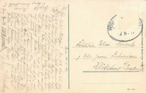 Posen Köngl. Residenzschloss belebte Strasse AK 1911