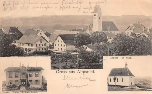 Gruss aus Altusried Kapelle St. Mang Postkarte AK 1903