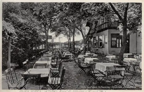 Gruss aus dem Schweizer Häuschen Plötzensee Postkarte AK