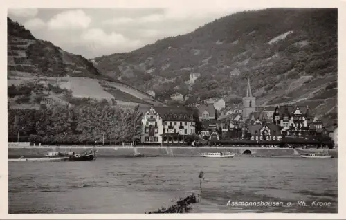 Assmannshausen a. Rh. Krone Postkarte AK 1937