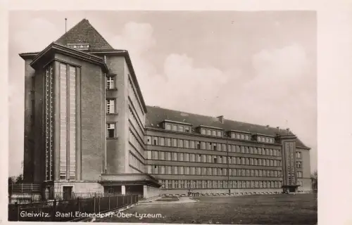 Staatliches Eichendorff-Ober-Lyzeum Gleiwitz Gliwice Schlesien Postkarte AK