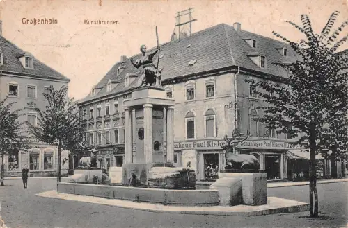 Großenhain Kunstbrunnen Sachsen Postkarte 1919