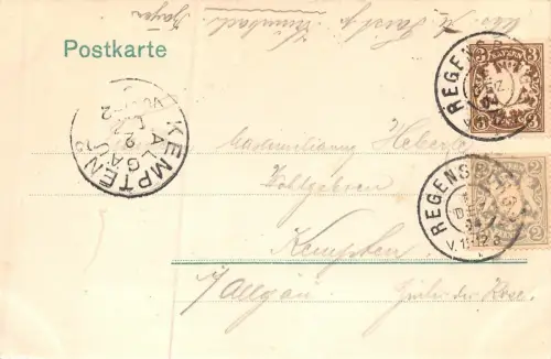 Donautal bei Donaustauf mit Walhalla Postkarte AK 1904