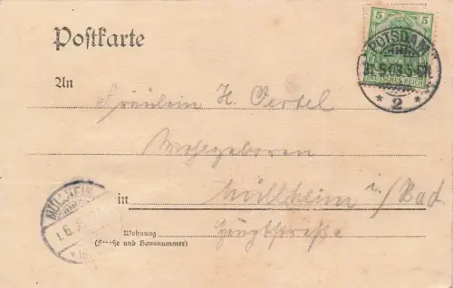 Blick vom Brauhausberg auf Stadt u. Kirche Potsdam Brandenburg Postkarte AK 1903