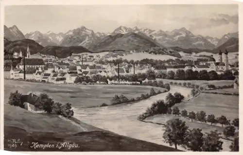 Kempten i. Allgäu Ansicht Panorama Postkarte AK
