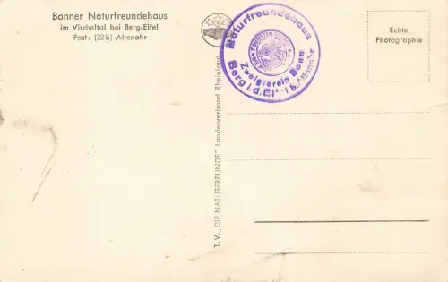 Bonner Naturfreundehaus Vischeltal bei Berg Eifel Rheinland-Pfalz Postkarte AK
