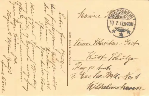 Rosswein a. Mulde Wettinhöhe Marine Postkarte 1917