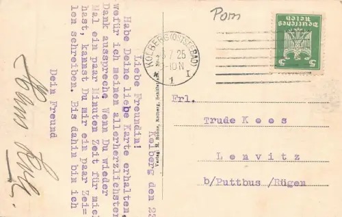 See- und Solbad Kolberg Rosengarten Postkarte AK 1925