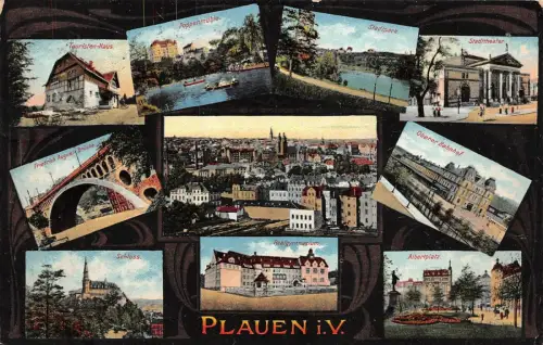 Plauen i.V. Touristen-Haus Poppenmühle Schloss Postkarte AK 1913
