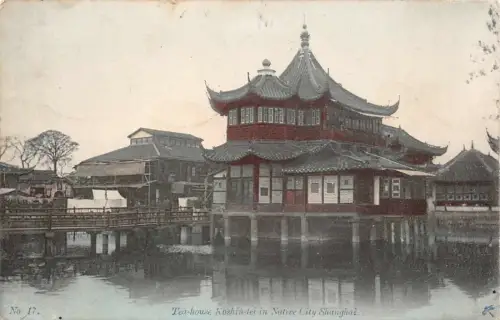 AK Native City Shanghai CHINA gel. 1912 Kais.Deutsche Marine Schiffspost Nr.10