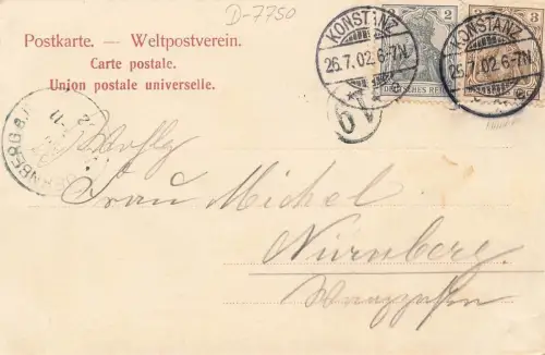 Kaiserdenkmal im Stadtgarten in Konstanz Baden-Württemberg Postkarte AK 1902