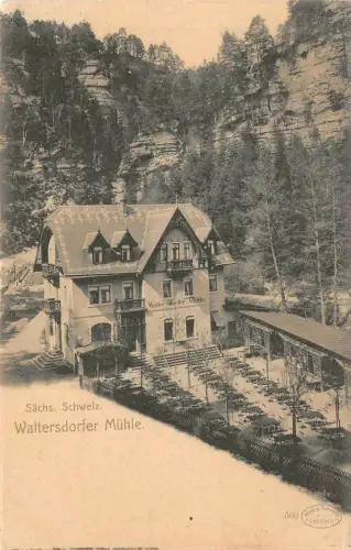 AK Sächs. Schweiz Waltersdorfer Mühle Gasthof