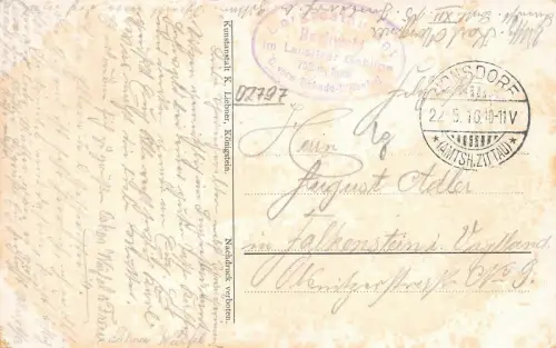 Hochwaldbauden böhmische sächsische Sage von dem Hochwald Feldpostkarte AK 1916