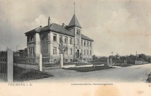 Freiberg i. S. Landwirtschaftliche Haushaltungsschule Postkarte AK