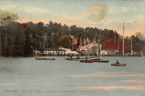 Pelzmühle Bahnstation Siegmar bei Reichenbrand Sachsen Postkarte AK 1907