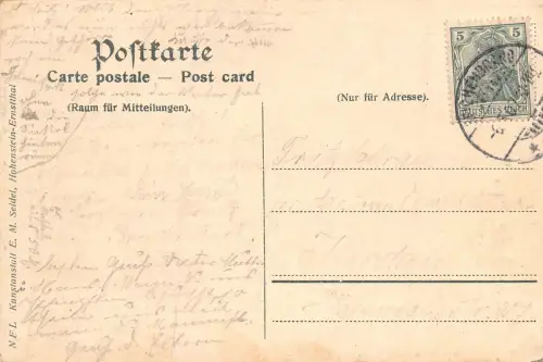 Pelzmühle Bahnstation Siegmar bei Reichenbrand Sachsen Postkarte AK 1907