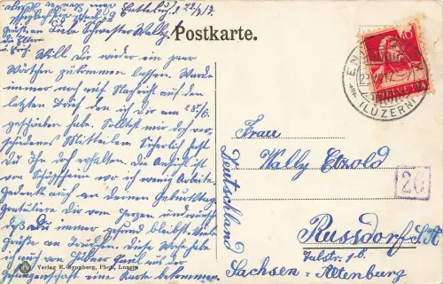 Blick auf die Stadt und Kirche in Schüpfheim Schweiz Postkarte AK 1917