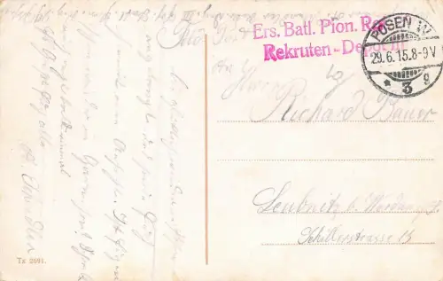 Posen Am Wilhelmsplatz Provinzial-Museum Kaiser-Fr.-Denkmal Feldpost AK 1915