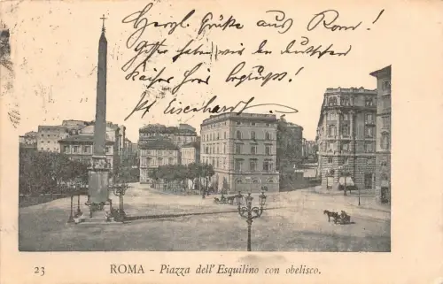 Roma Piazza dell' Esquilino con obelisco Postkarte AK 1903