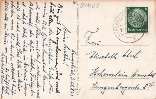 Altersheim der Schwesternschaft in Langebrück Sachsen Postkarte AK 1941