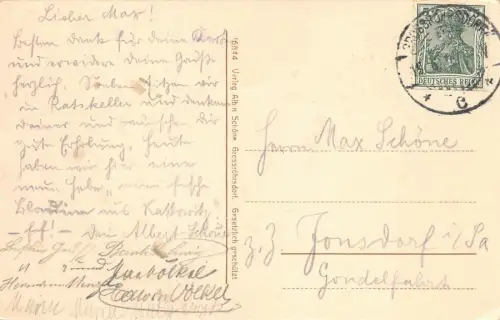 Grossröhrsdorf i. Sa. König Albertstrasse mit Rathaus AK