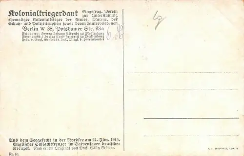 Aus dem Seegefecht in der Nordsee Englischer Kreuzer Willy Stöwer Patriotika AK